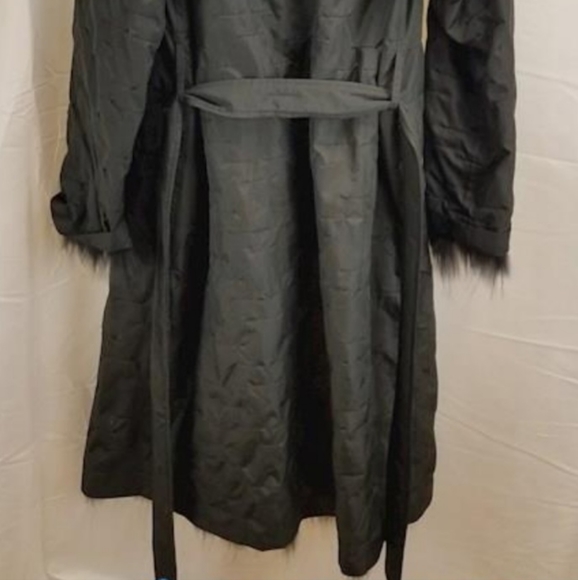 NWOT Sherry Cassin Women's REVERSIBLE Black Raccoon Fur Coat Black Fox - Picture 7 of 14